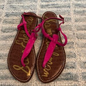 Sam Edelman - size 7 1/2 - hot pink suede strap sandal - NWT